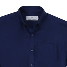  Long sleeve cotton button down shirt - Navy