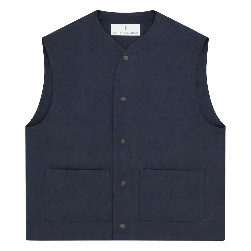 Waxed Sleeveless - Navy
