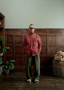 Heavy weight cotton twill shirt - Brick