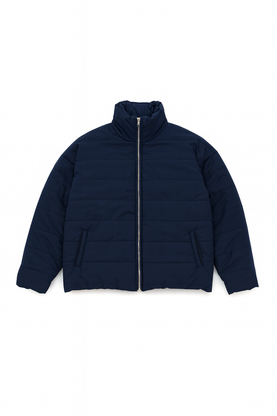 Waxed Puffa Jacket - Navy