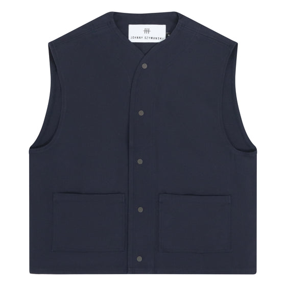 Waxed Sleeveless - Navy