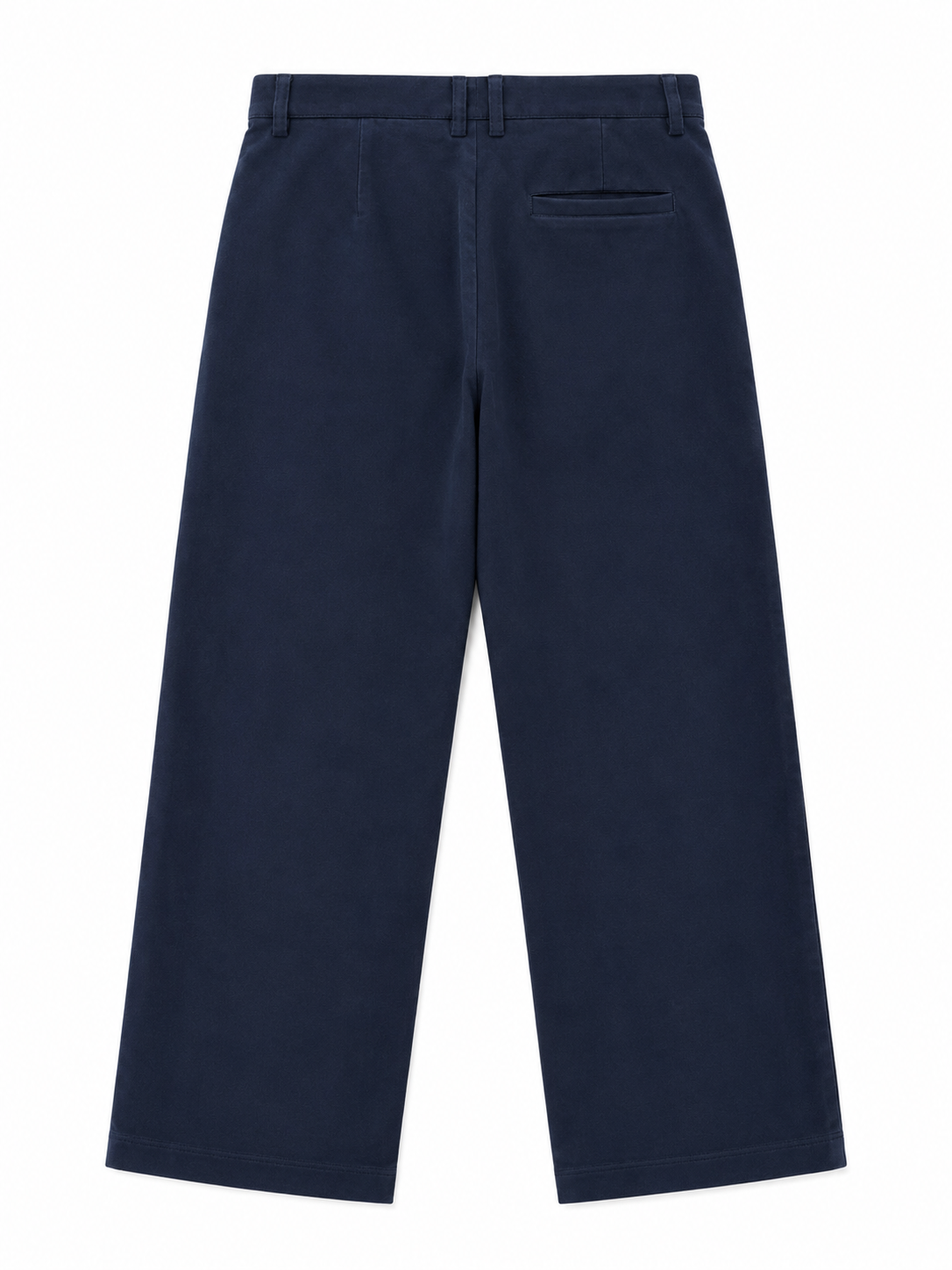 Wide Leg Moleskin Trousers - Navy