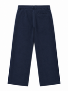 Wide Leg Moleskin Trousers - Navy