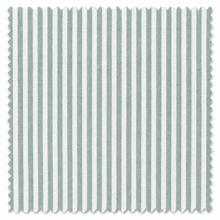 Fabric swatch with green and white striped pattern on a white background