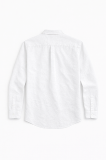 Heavy linen button down - White