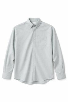 Cotton Button Down - Sage/White stripe