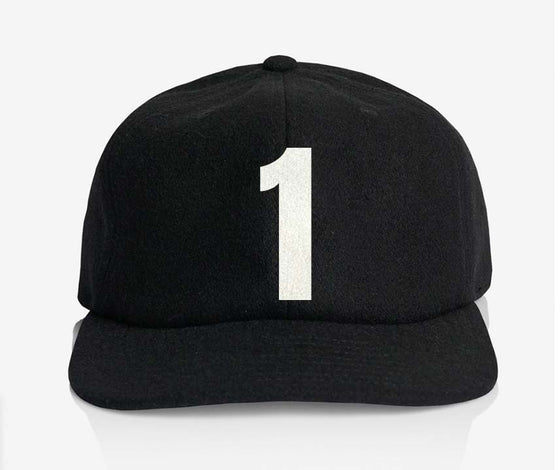 ALPHABET WOOL CAP - BLACK