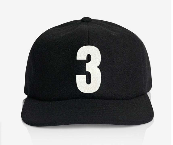 ALPHABET WOOL CAP - BLACK