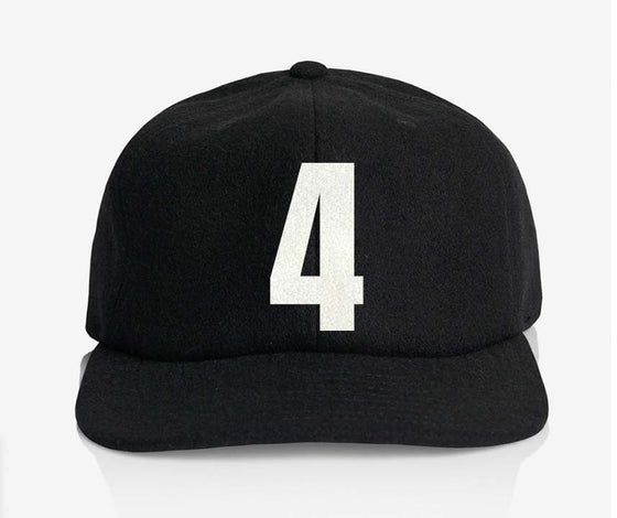 ALPHABET WOOL CAP - BLACK