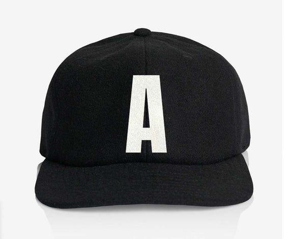 ALPHABET WOOL CAP - BLACK