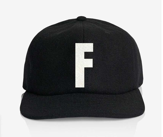 ALPHABET WOOL CAP - BLACK