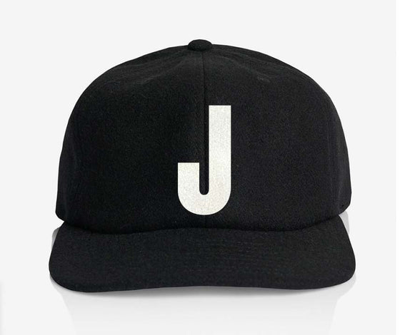 ALPHABET WOOL CAP - BLACK