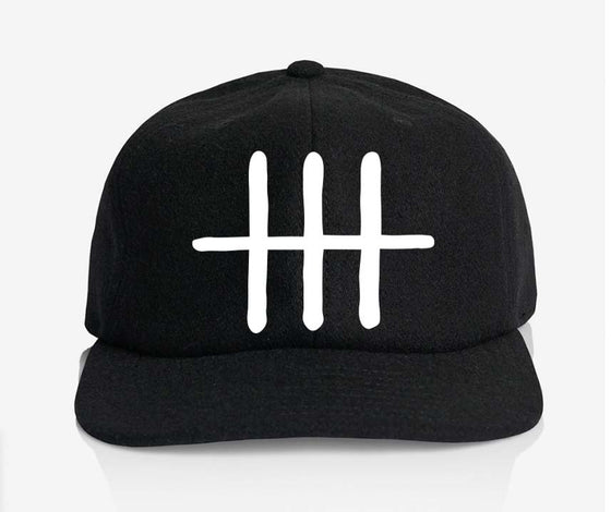 ALPHABET WOOL CAP - BLACK