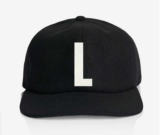 ALPHABET WOOL CAP - BLACK