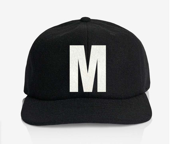 ALPHABET WOOL CAP - BLACK
