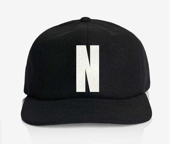 ALPHABET WOOL CAP - BLACK