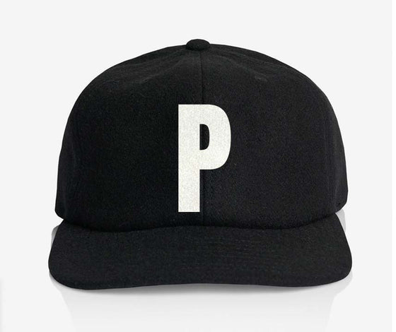 ALPHABET WOOL CAP - BLACK