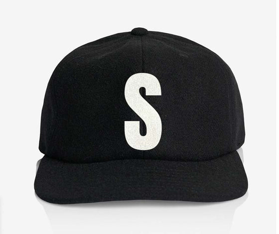 ALPHABET WOOL CAP - BLACK