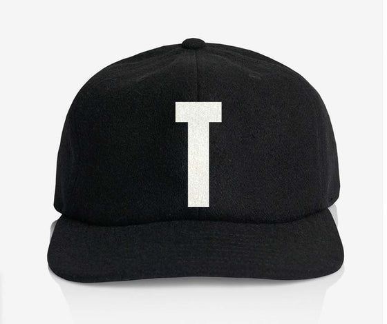 ALPHABET WOOL CAP - BLACK