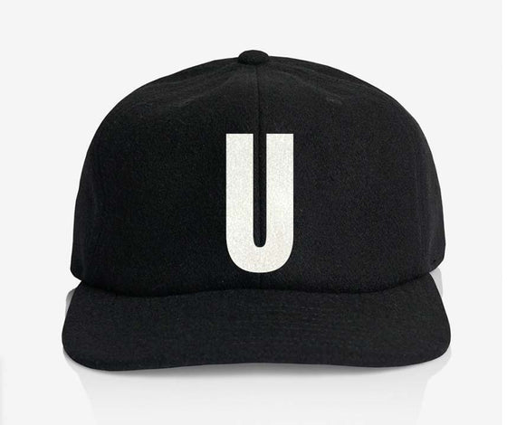 ALPHABET WOOL CAP - BLACK