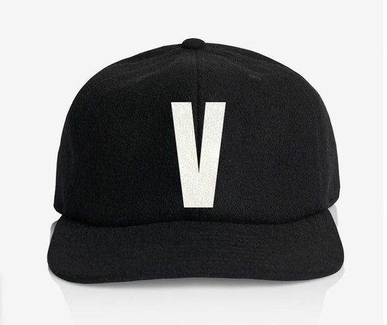 ALPHABET WOOL CAP - BLACK
