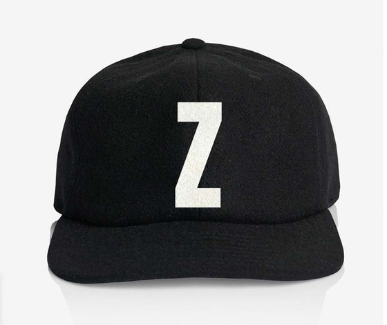 ALPHABET WOOL CAP - BLACK