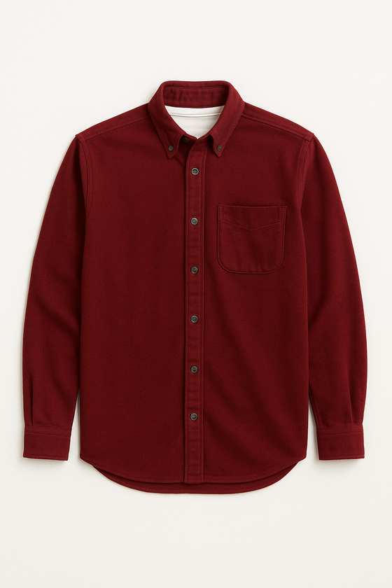 Moleskin Button Down - Wine