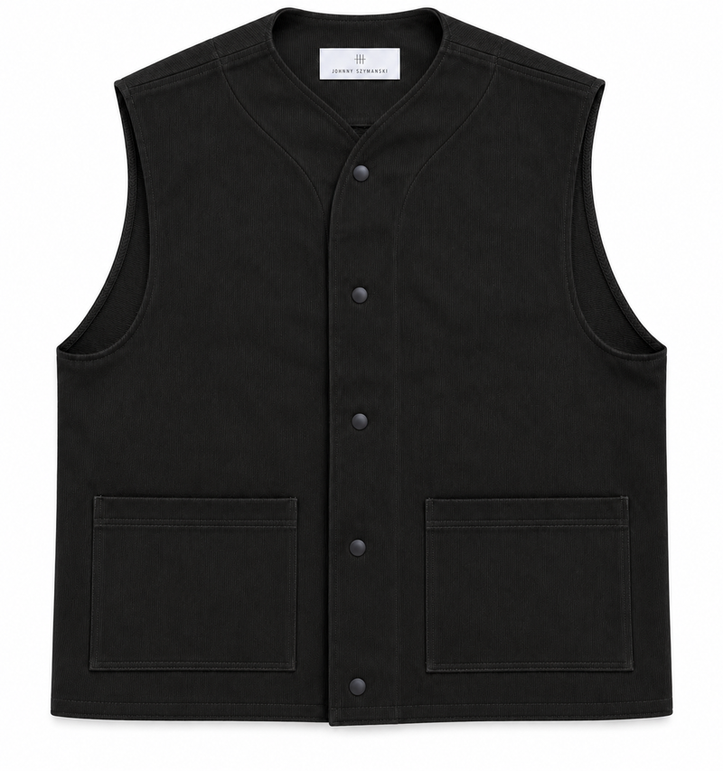 Waxed Sleeveless - Black