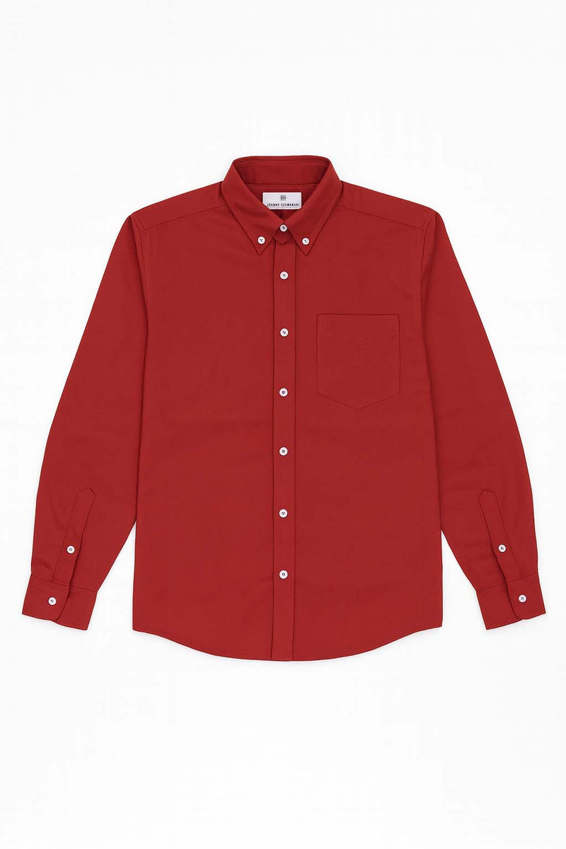 Heavy weight cotton twill shirt - Brick