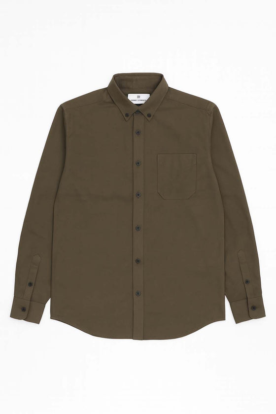 Heavy weight cotton twill shirt - Olive