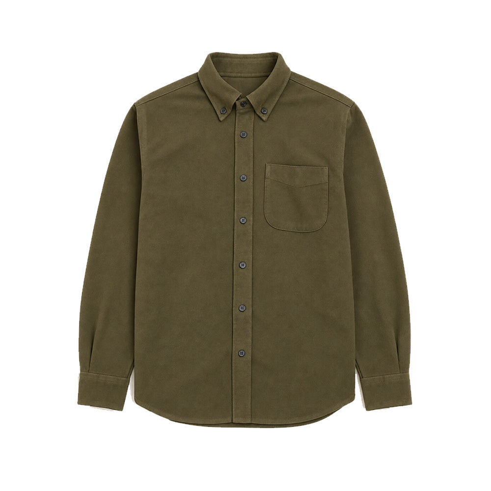 Heavy Moleskin Overshirt - Green