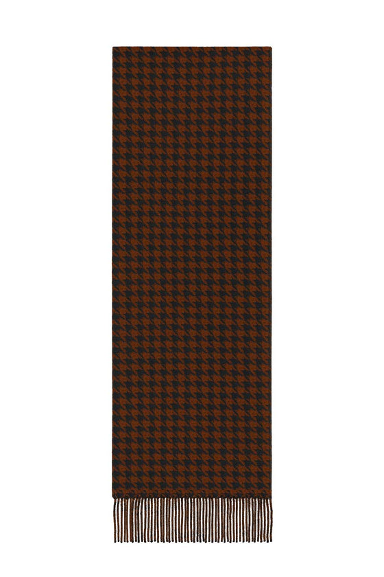 Taylor Scarf - Rust and Navy Houndstooth
