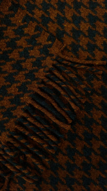  Taylor Scarf - Rust and Navy Houndstooth