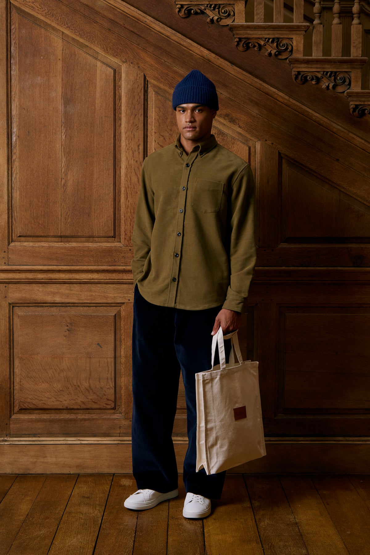 Heavy Moleskin Overshirt - Green