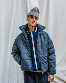  Waxed Puffa Jacket - Navy