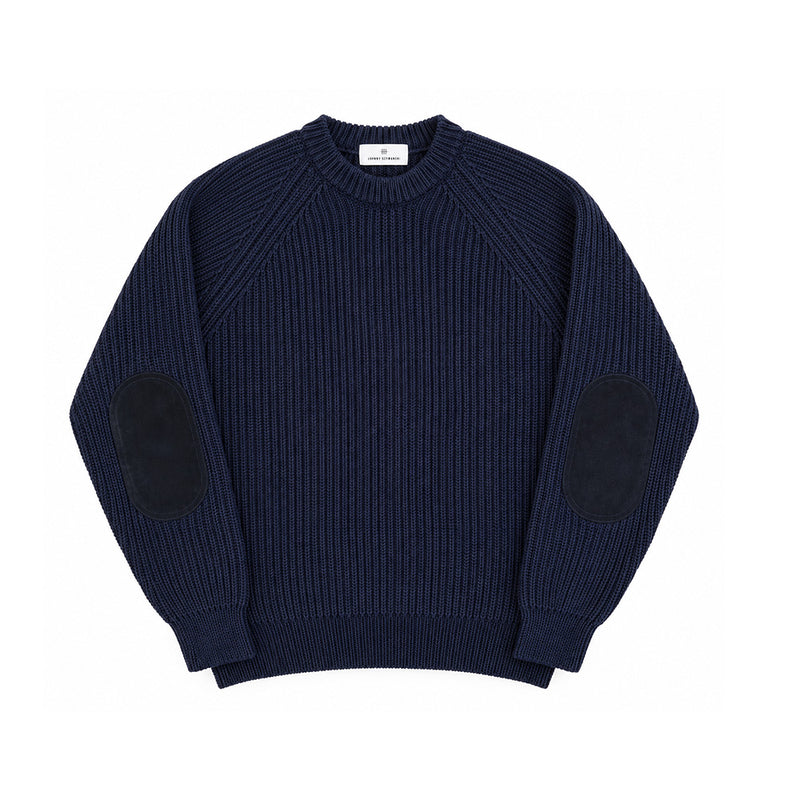 Merino Patch Jumper - Navy