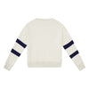Collegiate Crew Neck - Off-White and Marine Blue