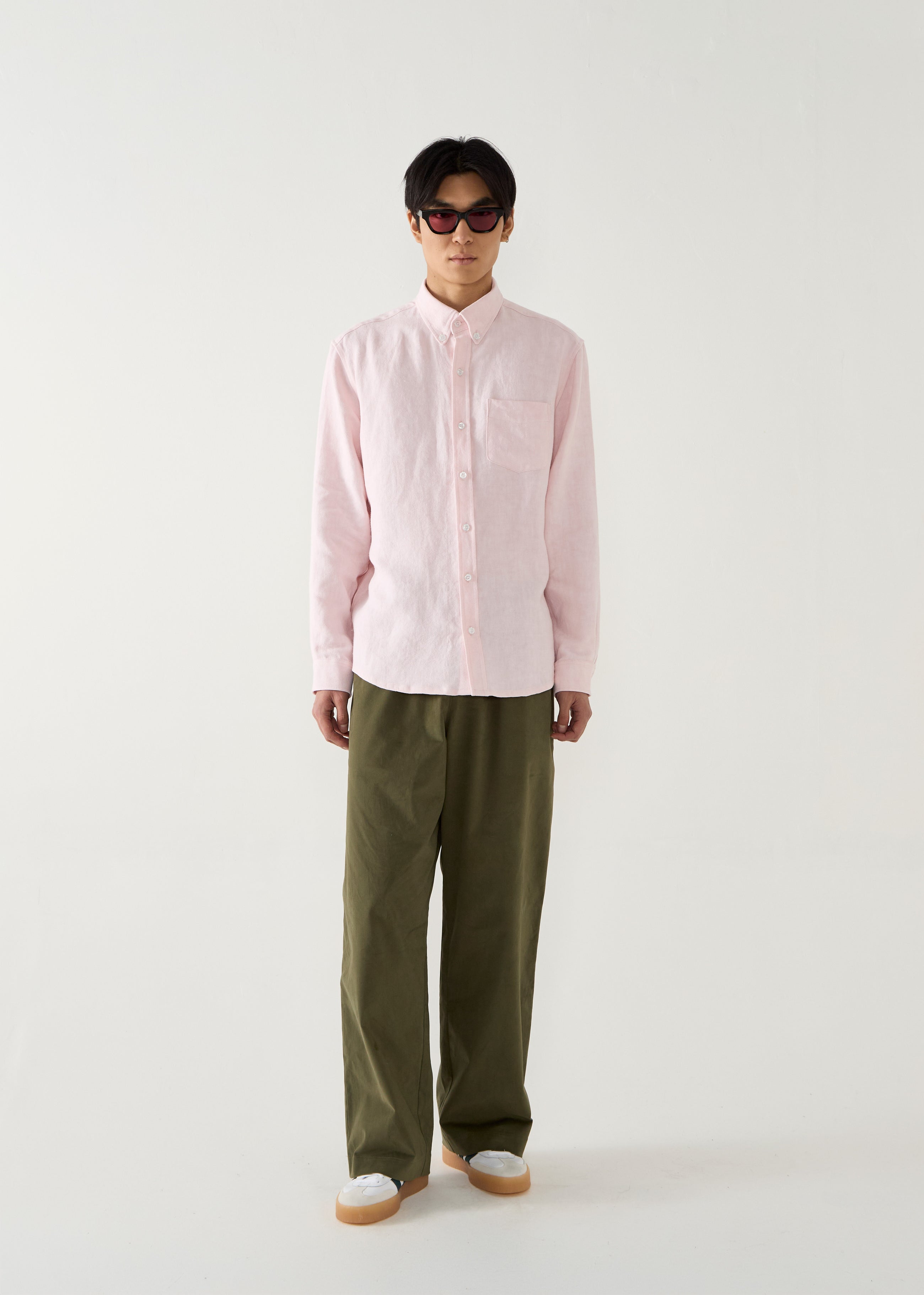 Heavy linen button down - Pink