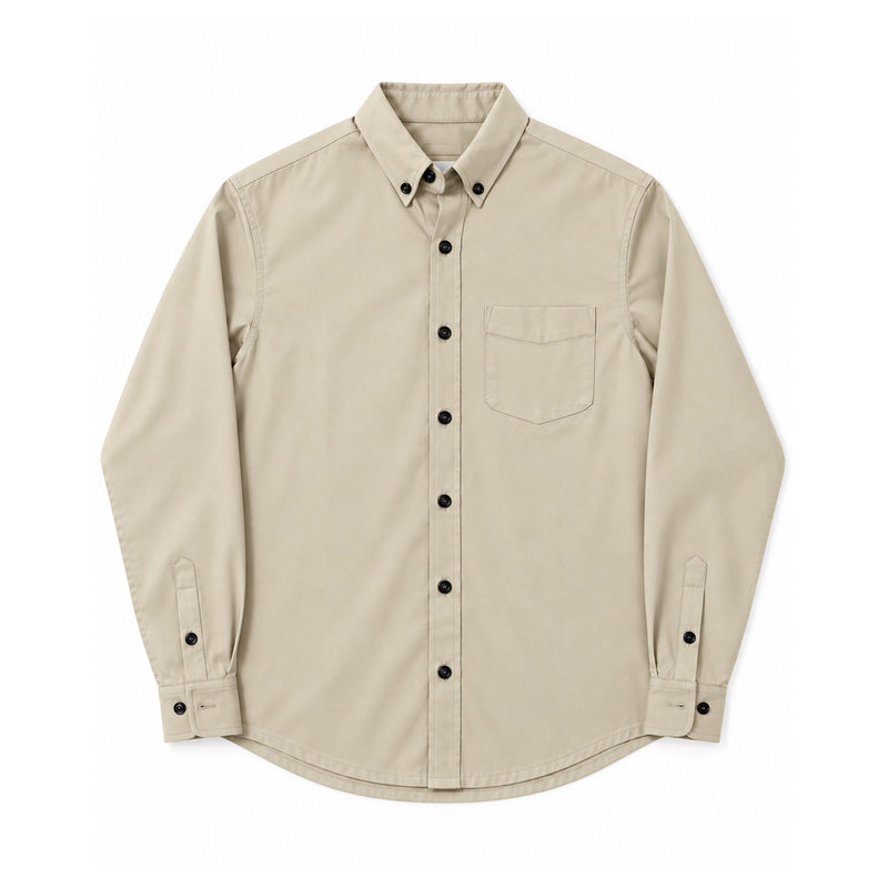 Twill Button Down Shirt - Stone