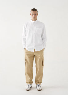 Heavy linen button down - White