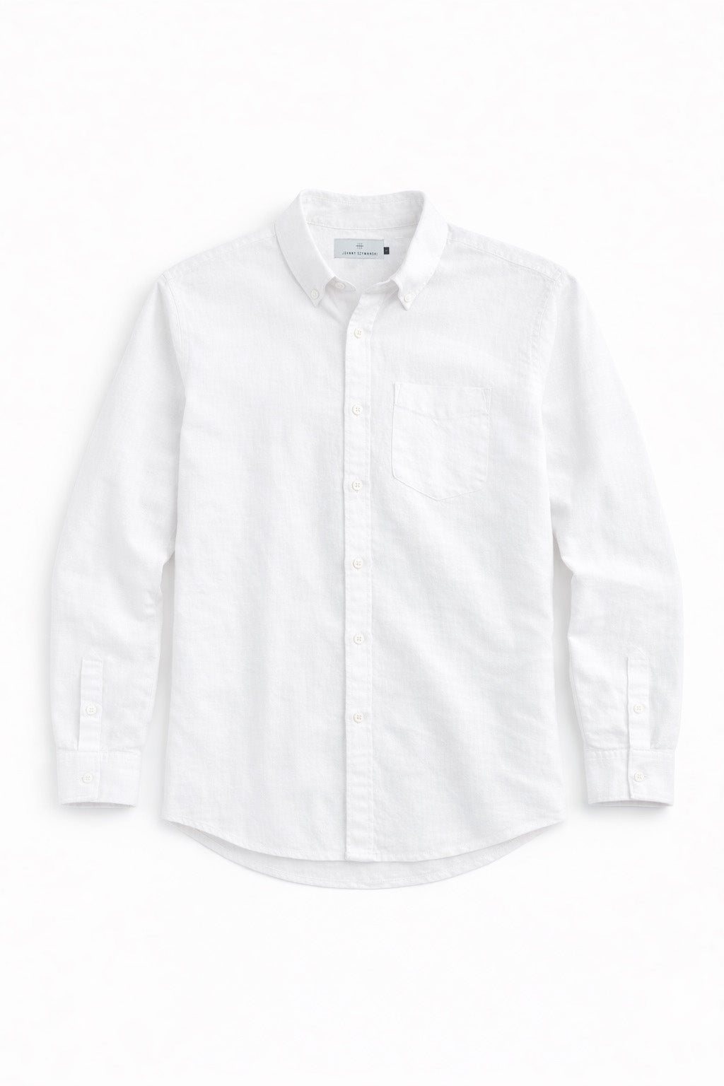 Heavy linen button down - White